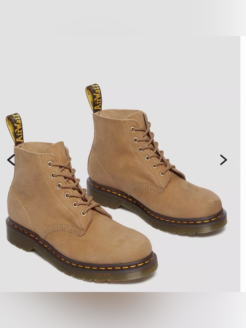 Dr. Martens Tan Nubuck 8-Eye Lace-Up Boots